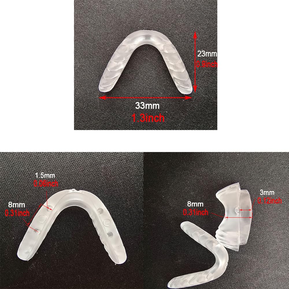 Close-up of silicone U-Shape nose pad for eyeglasses