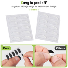 Soft silicone eyeglass nose pads close-up showing material
