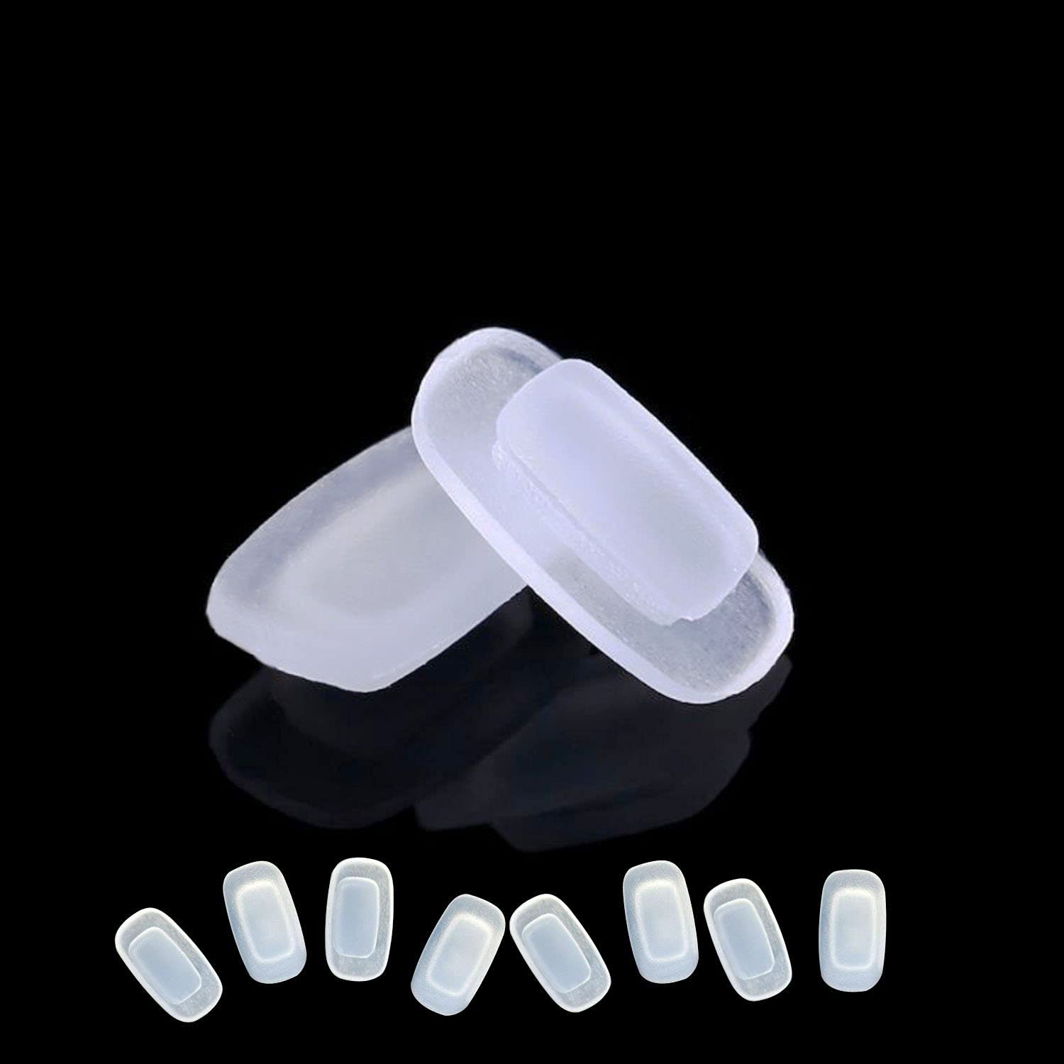 Four pairs of replacement nose pads for glasses, square silicone 11x6.5mm