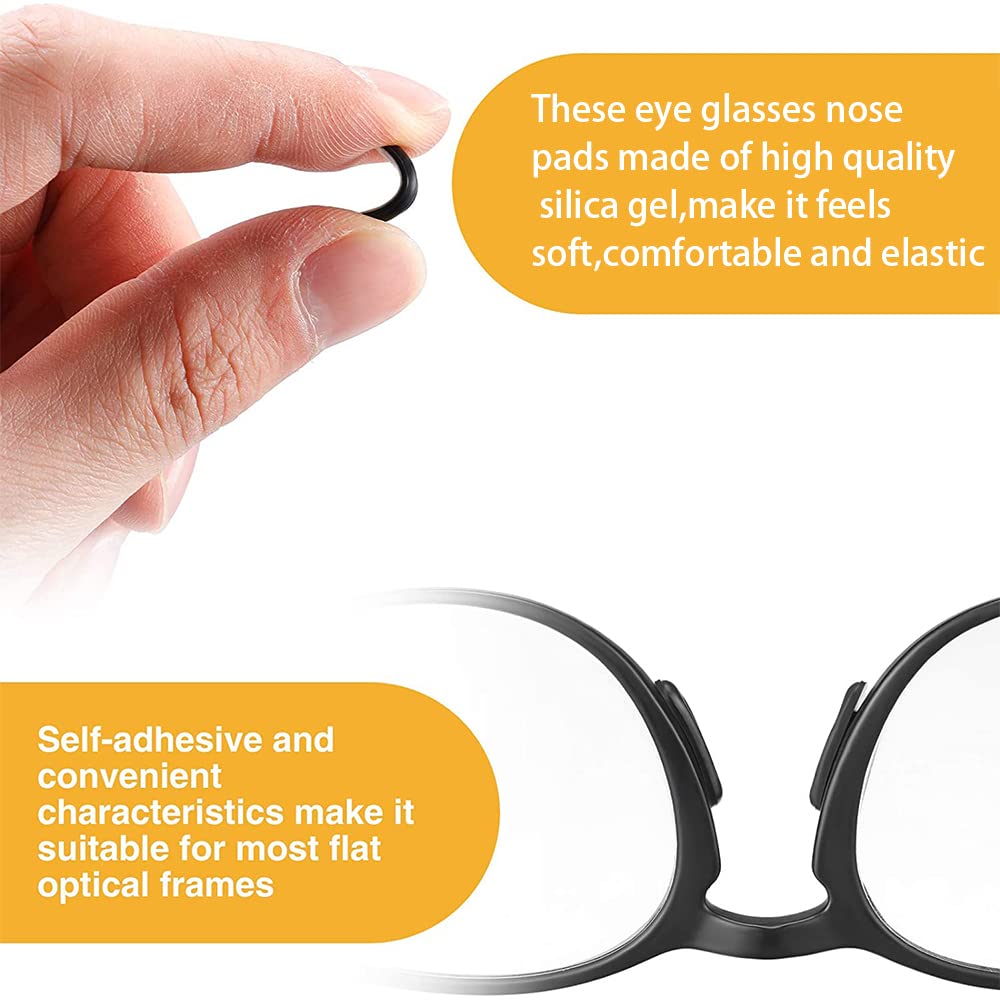 Black silicone nasal pads for glasses close-up