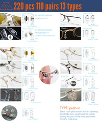Nose pads compatible with RB Aviator RB3025 and RB3026 models