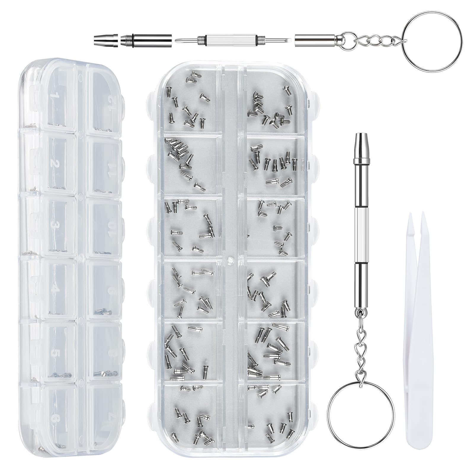 LeeRound eyeglass repair kit in display with screws
