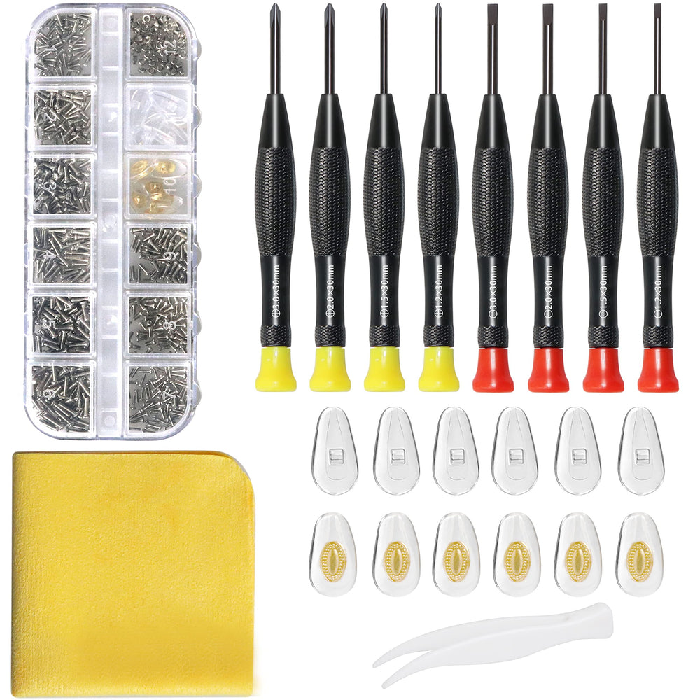Eyeglass repair kit contents overview