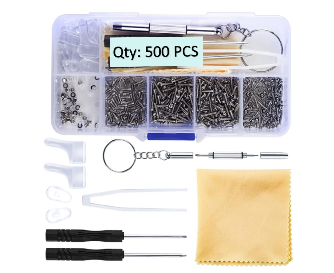 Eyeglass repair tool kit contents and case
