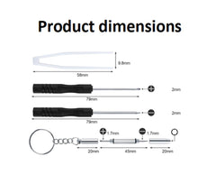Cross and flathead screwdrivers included in kit