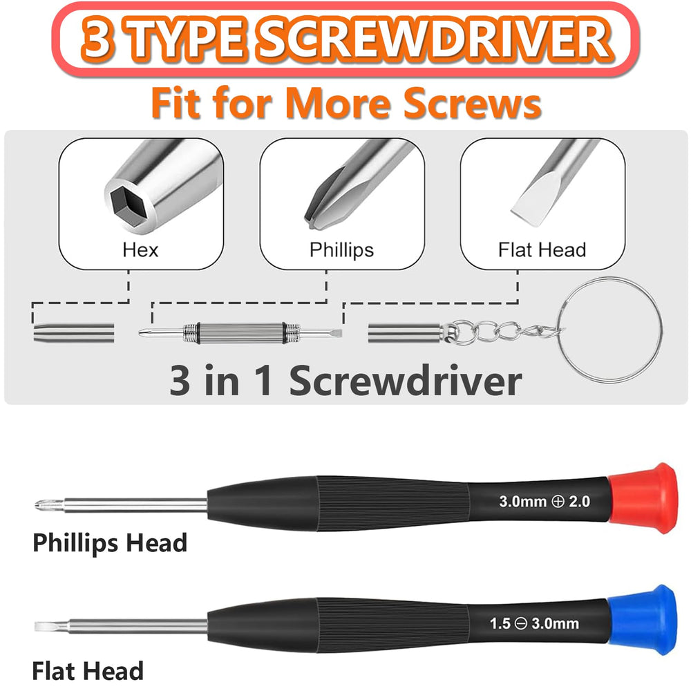 Assorted screws and silicone nose pads for eyeglasses