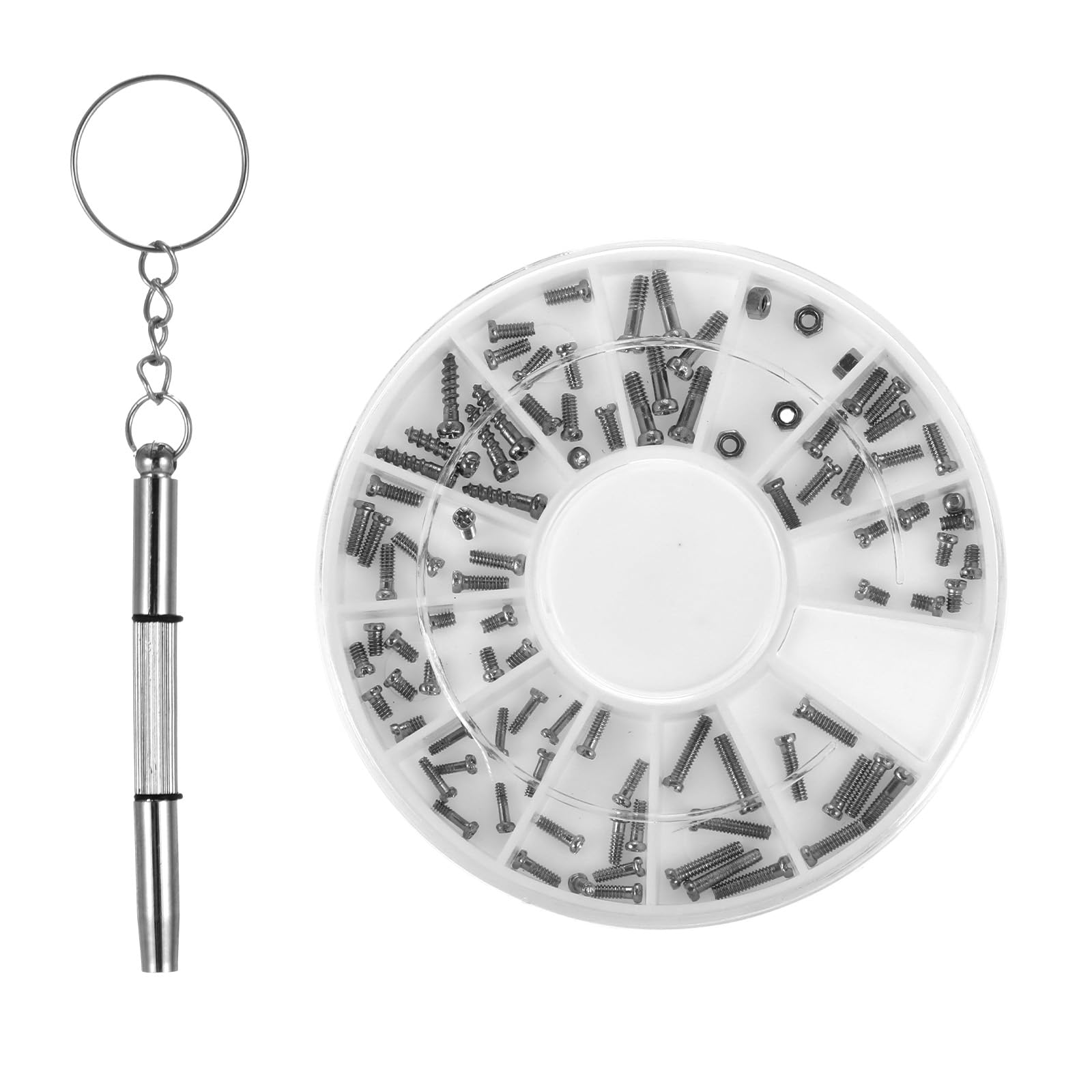 120 piece eyeglass repair kit with screws and case