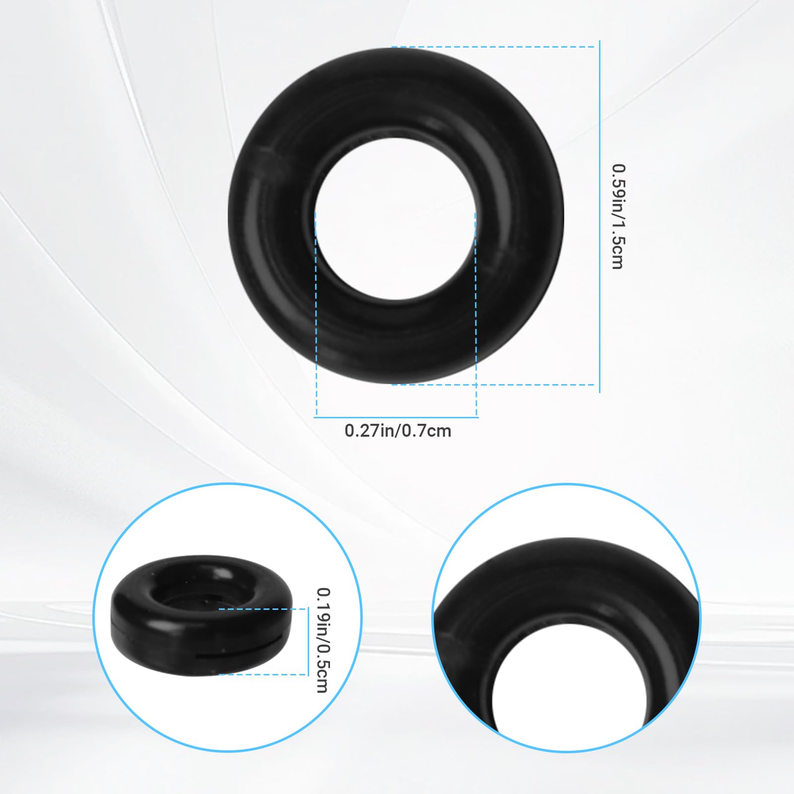 Silicone eyeglass ear grips in black and white