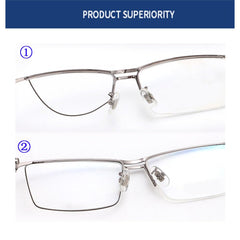 Black half-rim eyeglass repair line displayed for precise repairs
