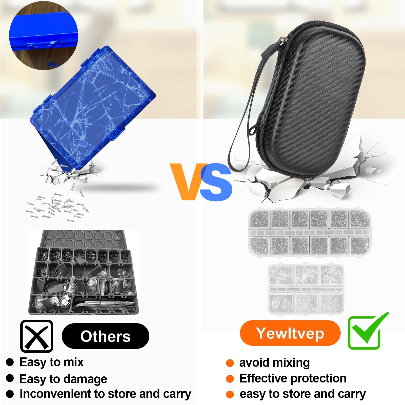 Hard shell EVA case for eyeglass repair kit