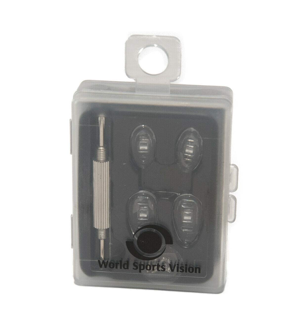 Eyeglass repair kit with nose pads and screwdriver