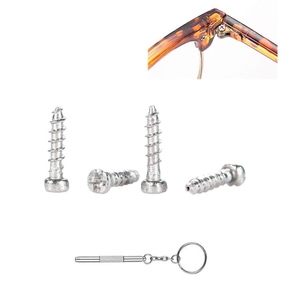 Silver self-tapping screws for eyeglass frames (6mm)