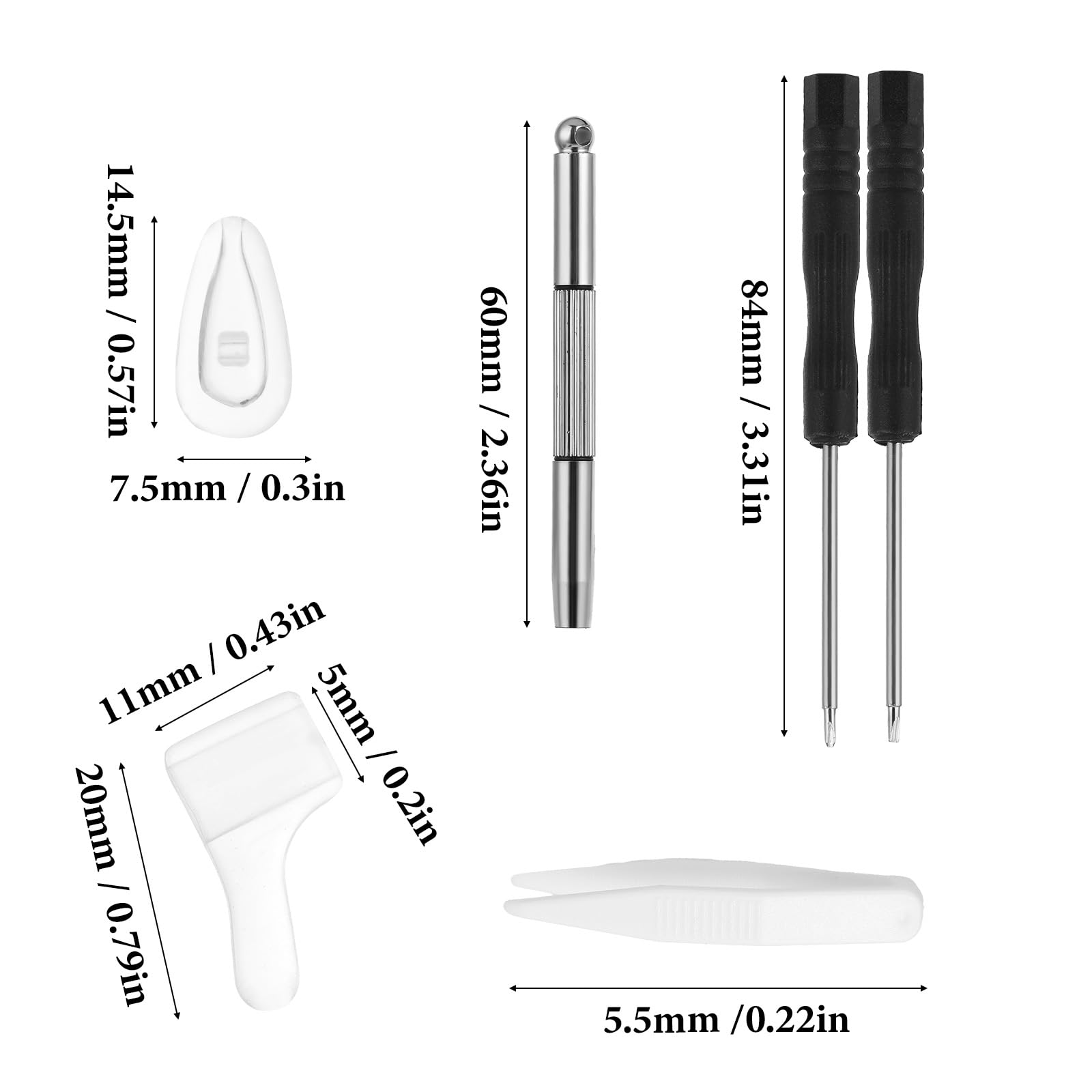 Two pairs of air bag silicone nose pads for eyeglasses