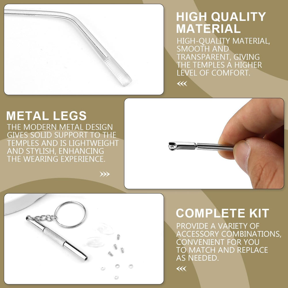 Clear translucent legs designed to blend with any frame color