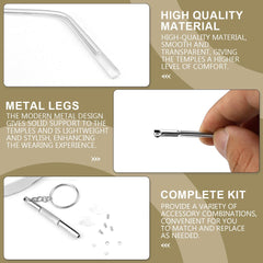 Clear translucent legs designed to blend with any frame color