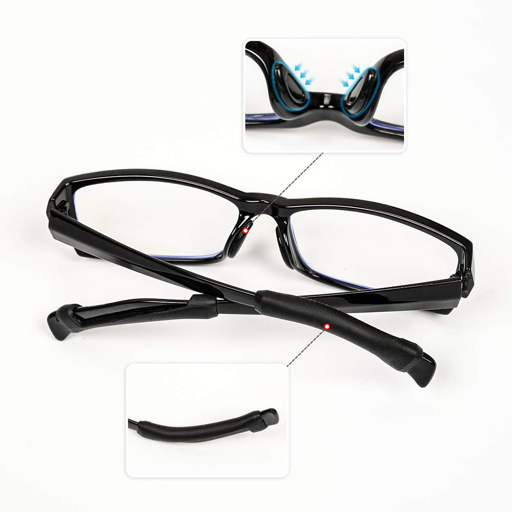 Eyeglass retainers included with the nose pads