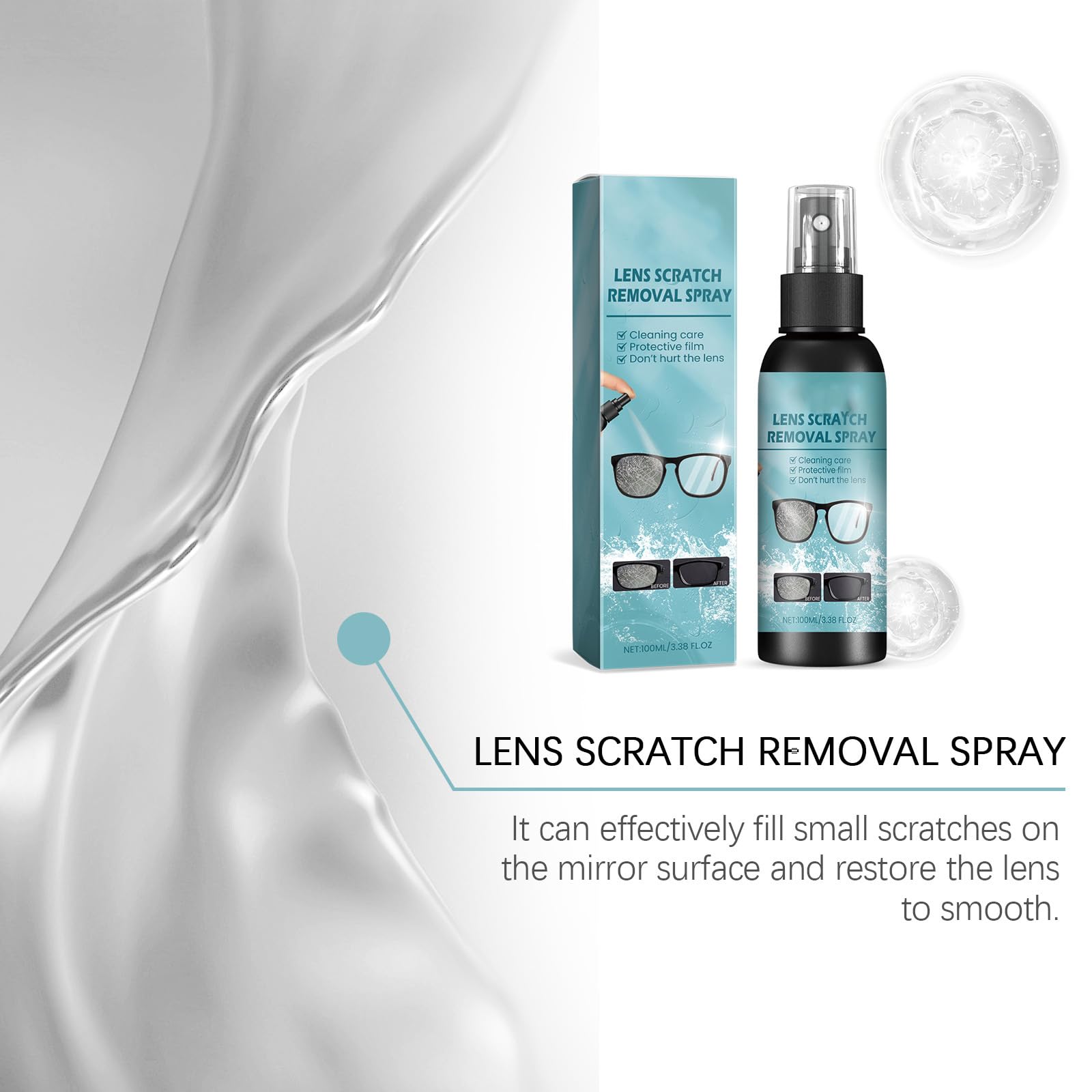 Compact, pocket-friendly Eyeglass Scratch Remover alongside packaging