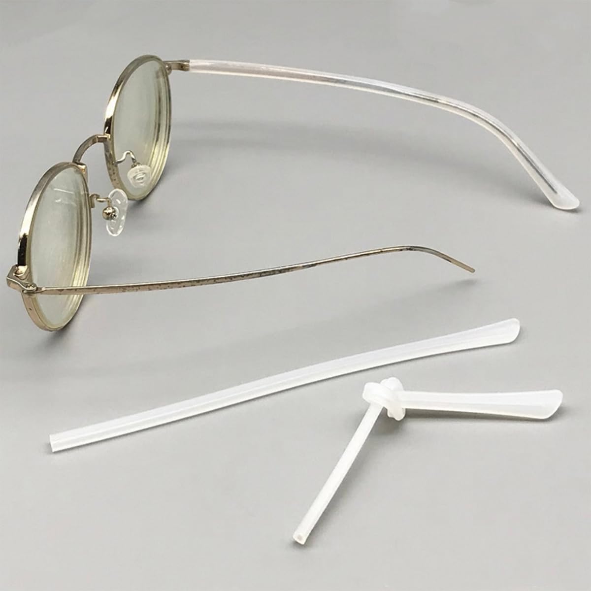 Soft silicone replacement tube for eyeglass temples