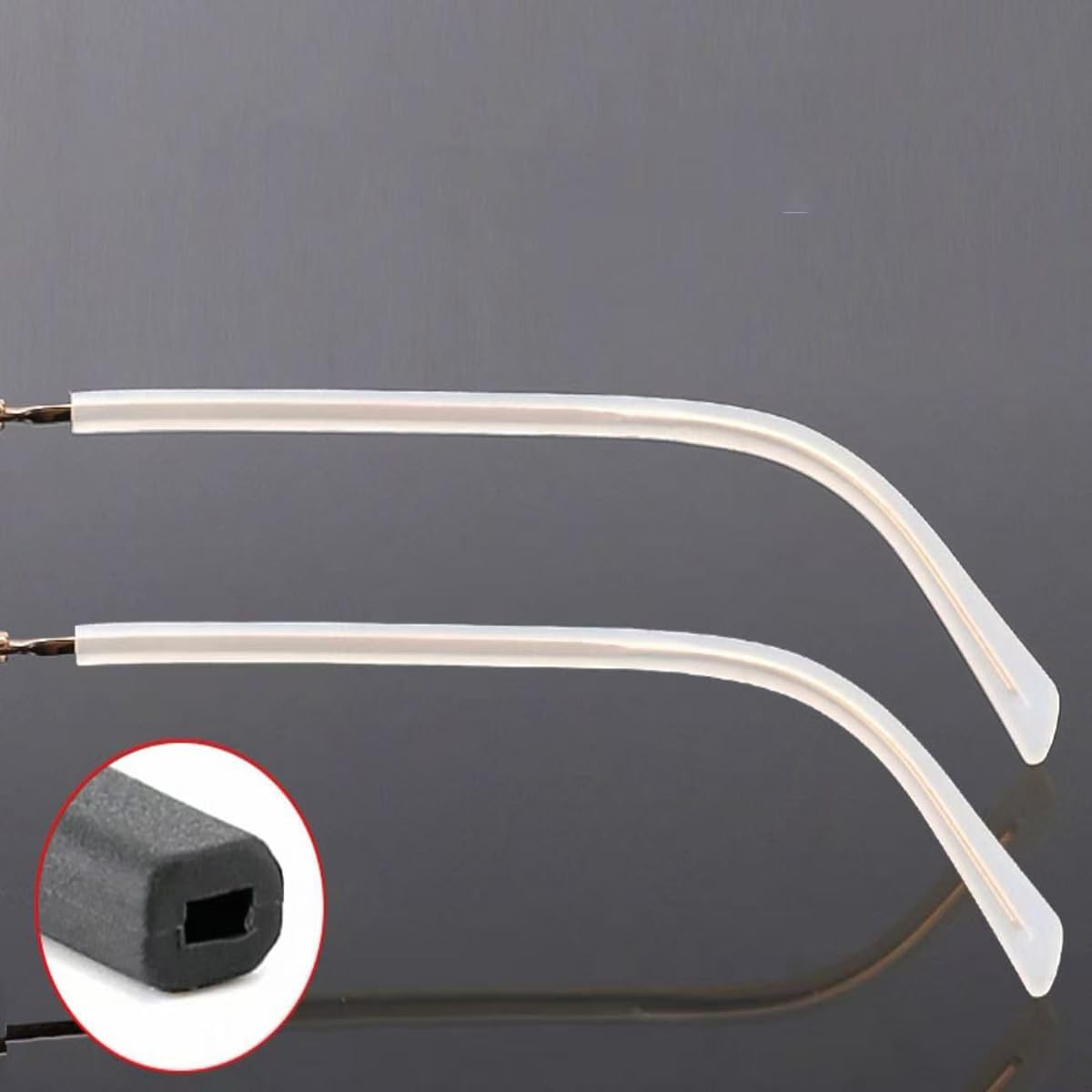 Easy-to-install temple end tip sleeve on glasses with thin metal frames