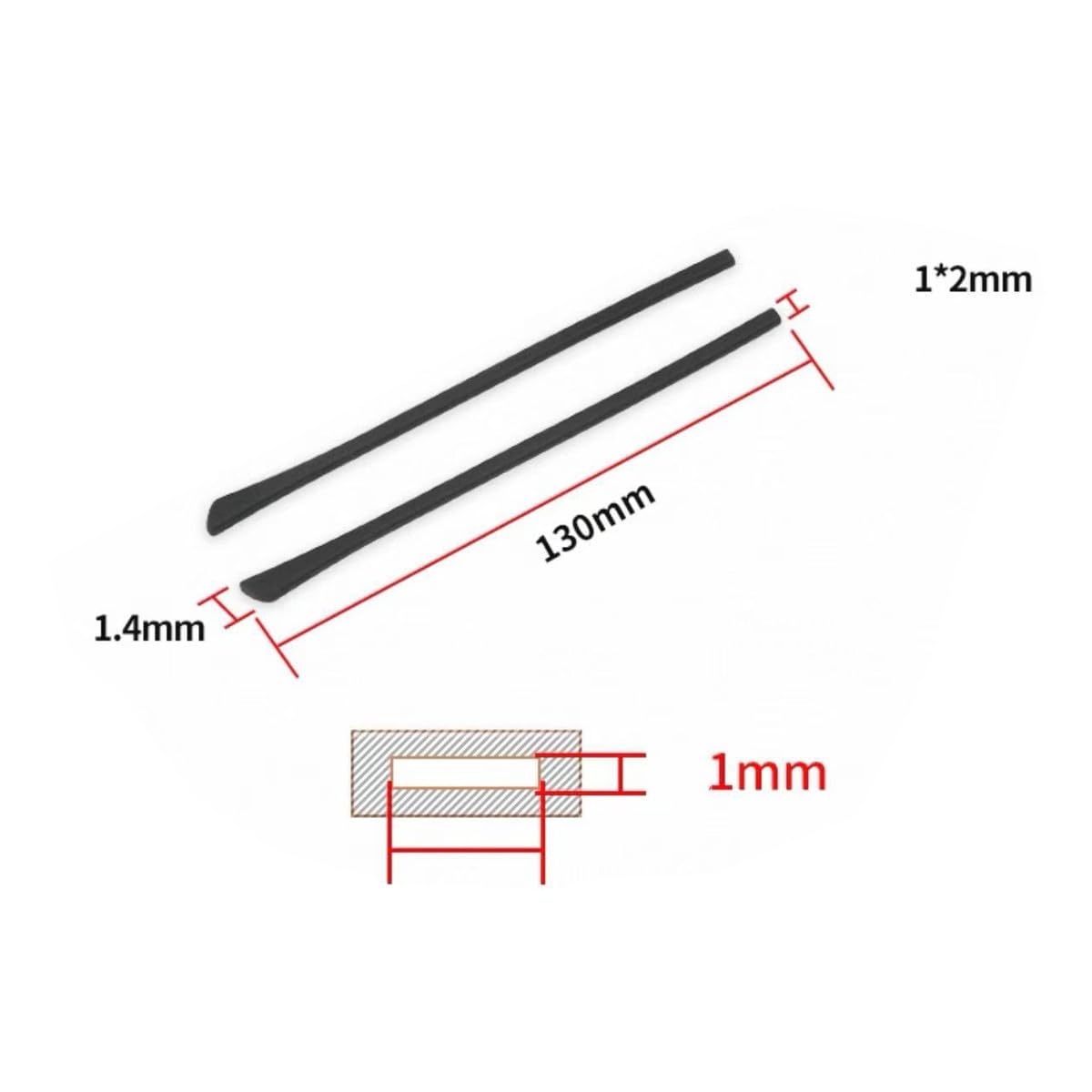 Six-pack of black eyeglass temple end tips