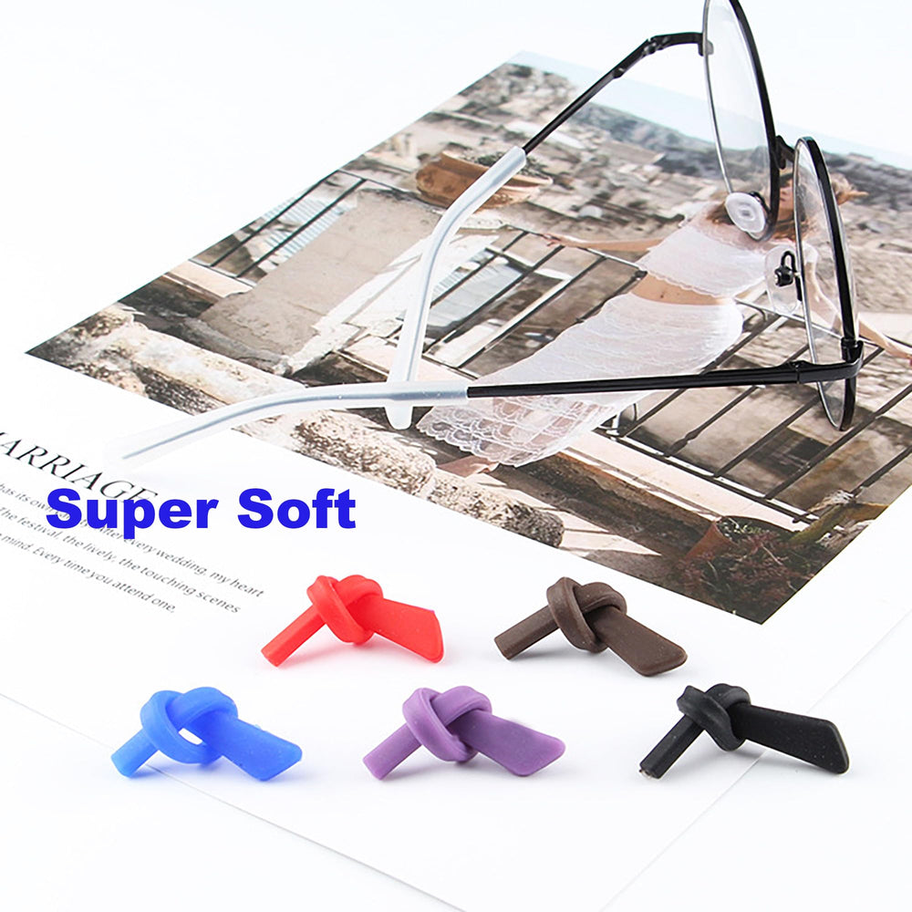 Black and Red silicone temple end tips for slim frames