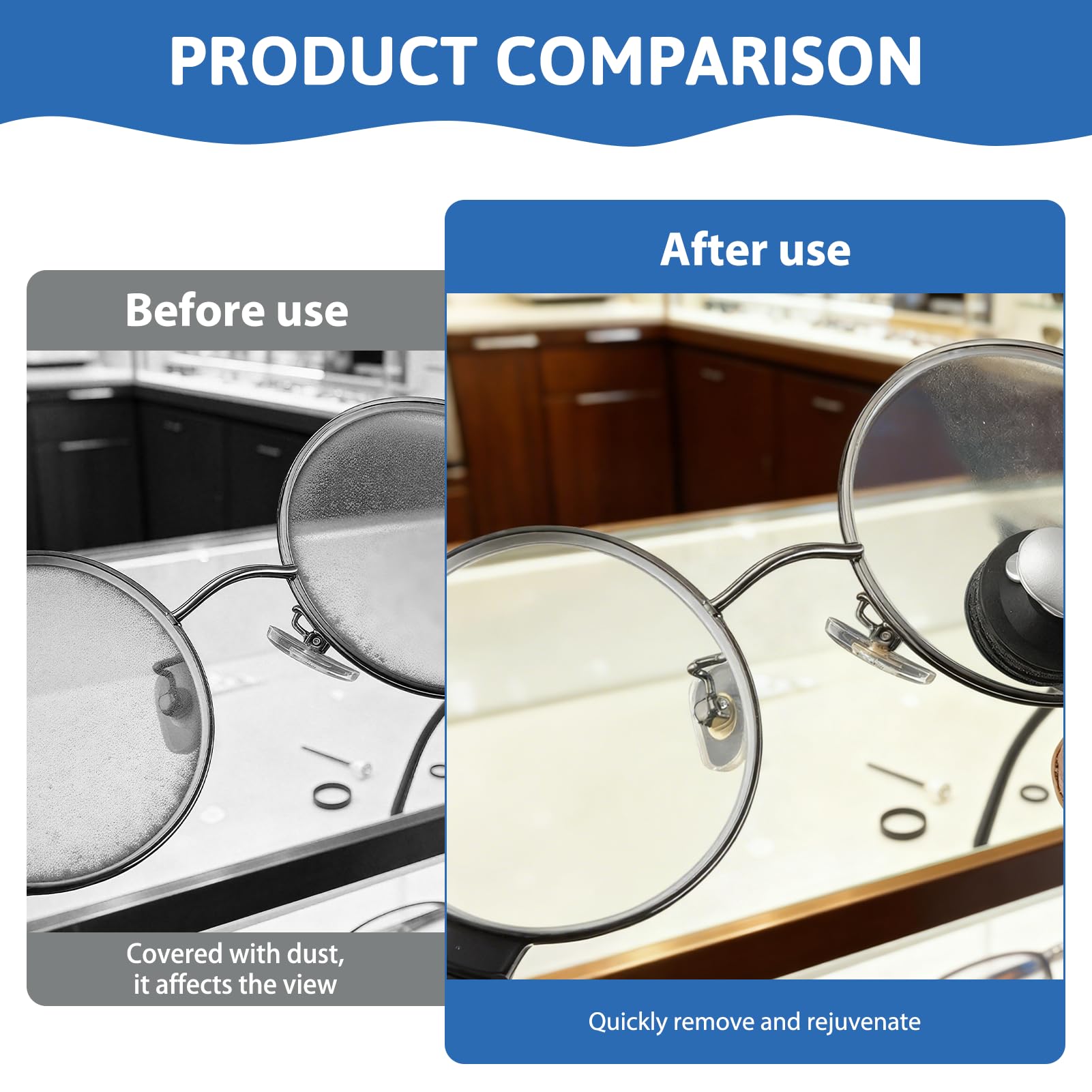Close-up of microfiber cleaning pads for glasses