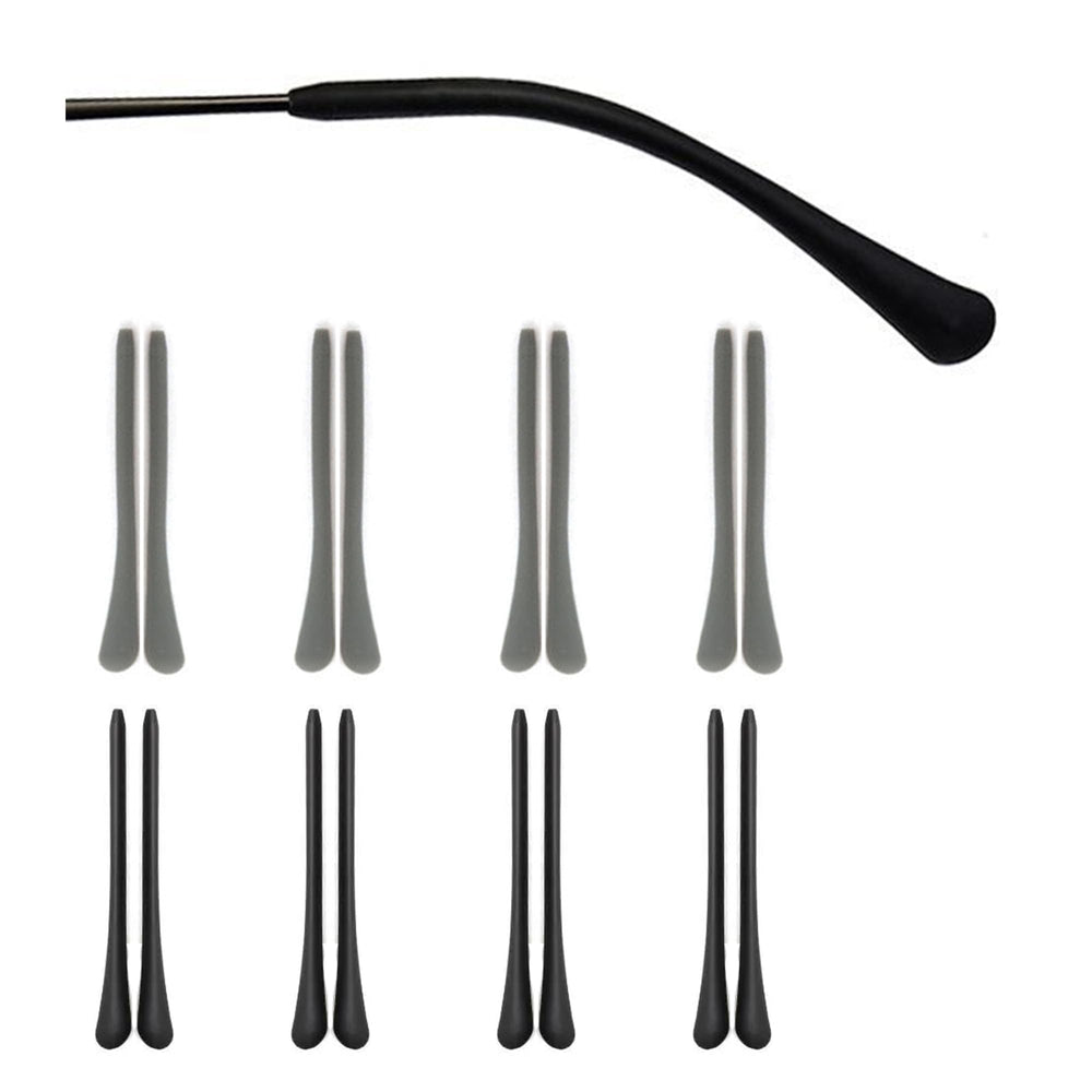 Eight pairs of soft silicone eyeglass end tips for slim temple legs