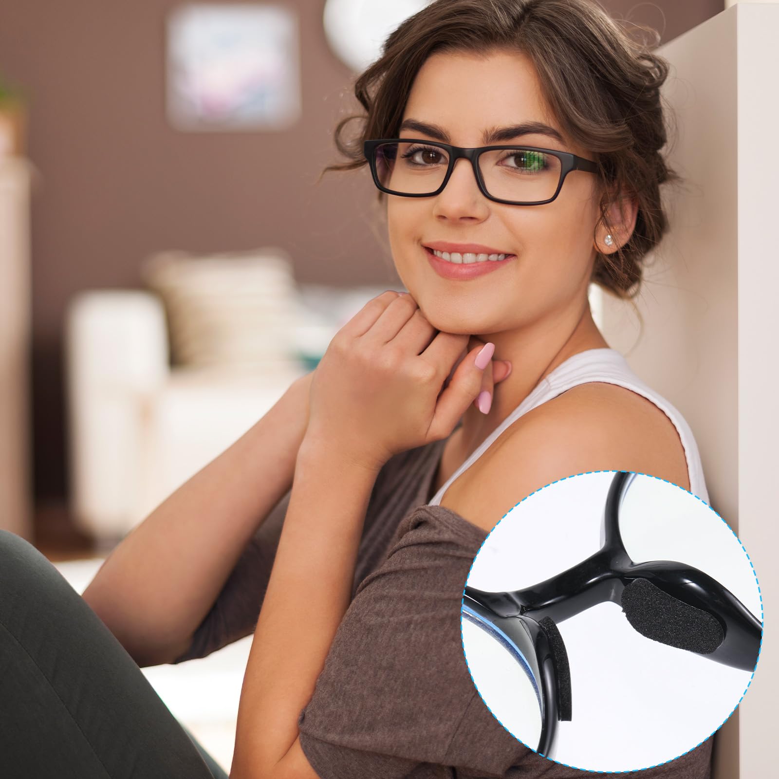 Black strip nose pads for glasses