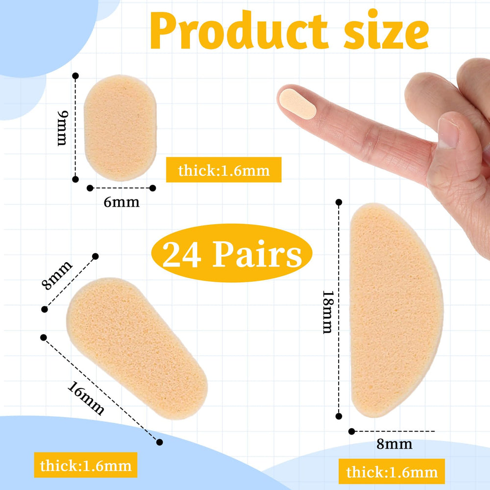 Black teardrop-shaped eyeglass nose pads