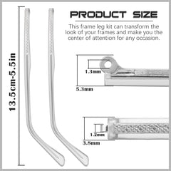 Eyeglasses replacement arm kit with screwdriver