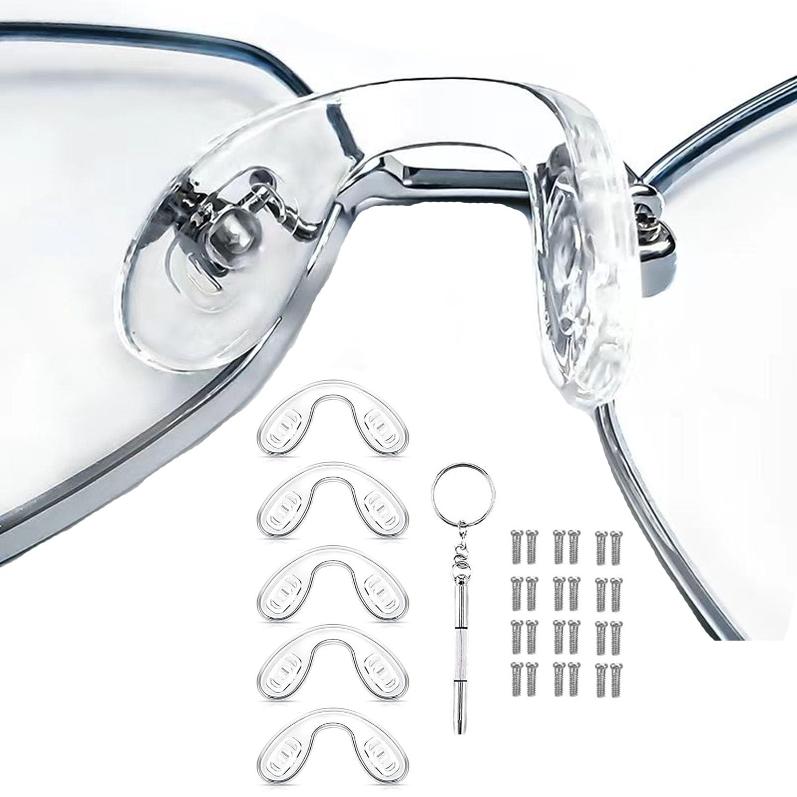 U-shaped silicone eyeglasses nose pads