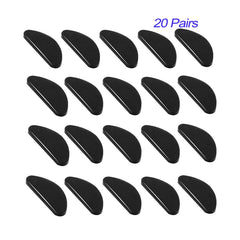 Adhesive-backed silicone nose pads in D-shape for eyeglasses