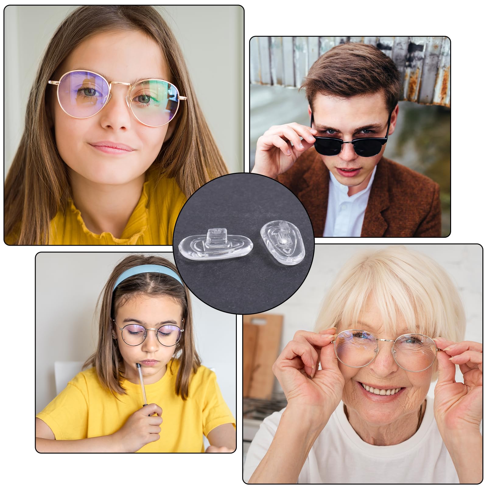 Soft, elastic silicone nose pads reduce nose bridge pressure