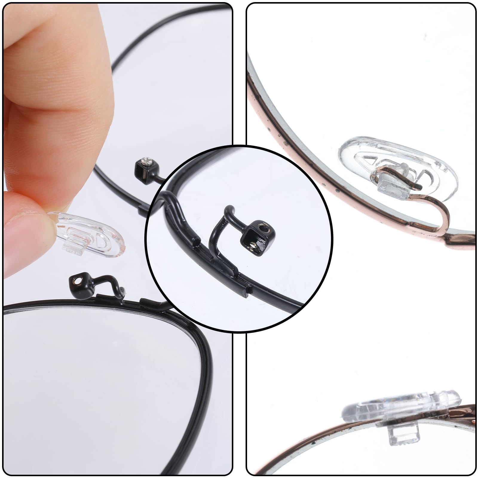 Nose pads compatible with various nose bridges and frame types