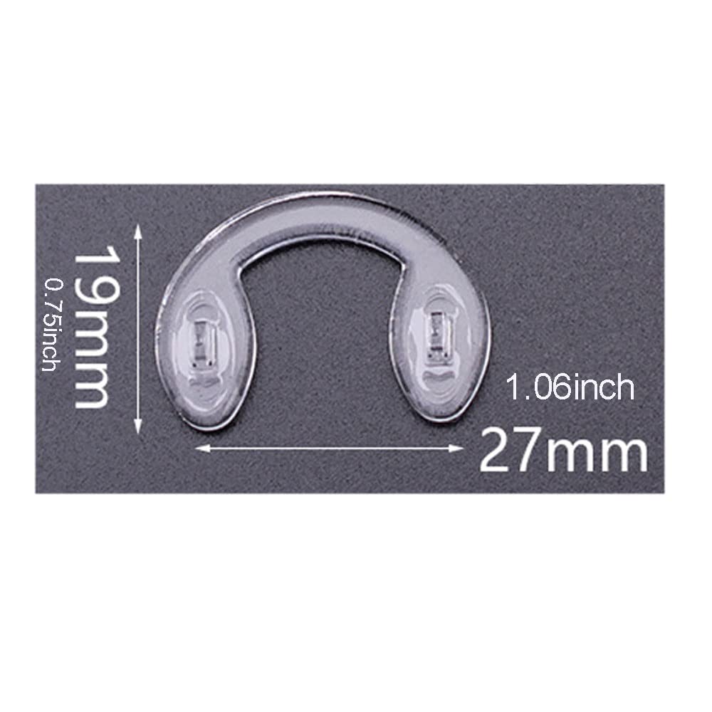 Slide-in silicone nose pads for eyeglasses