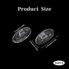 Push-in nose pads for glasses - 15mm, transparent silicone