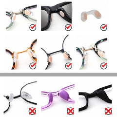 Soft breathable EVA foam nose pads on a glasses frame