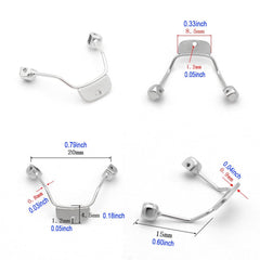 Close-up of saddle bridge nose pads on rimless glasses