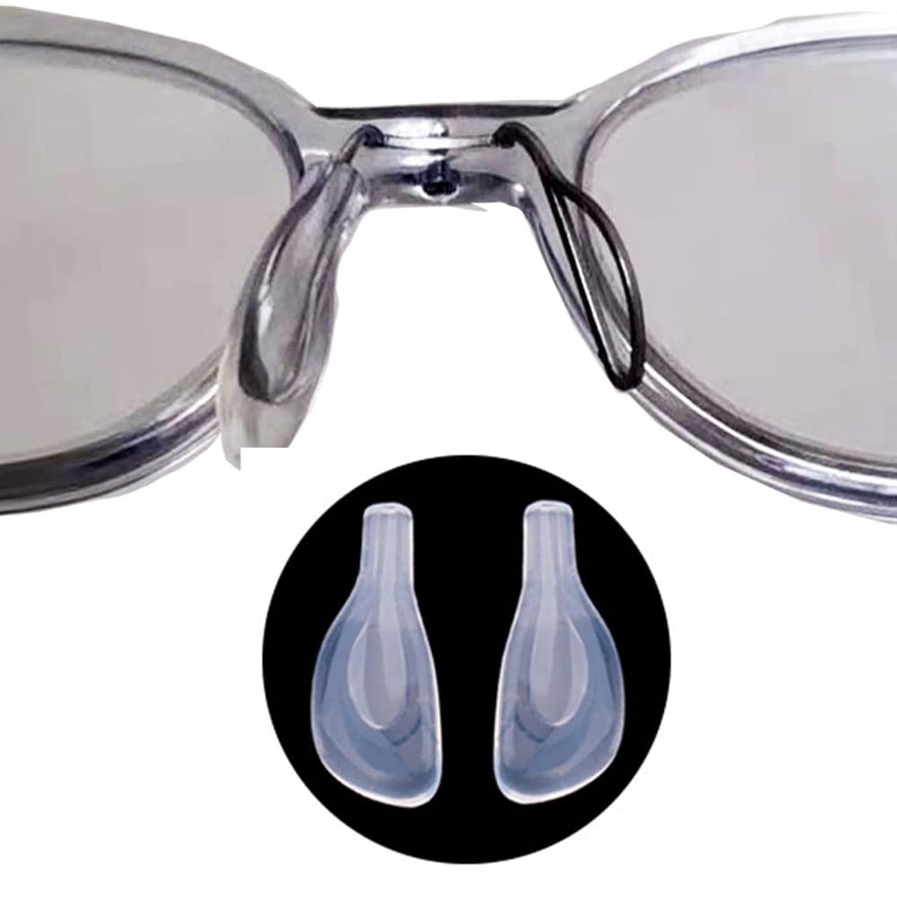 Push-in and slide-in soft silicone eyeglasses nose pads close-up