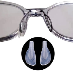Push-in and slide-in soft silicone eyeglasses nose pads close-up