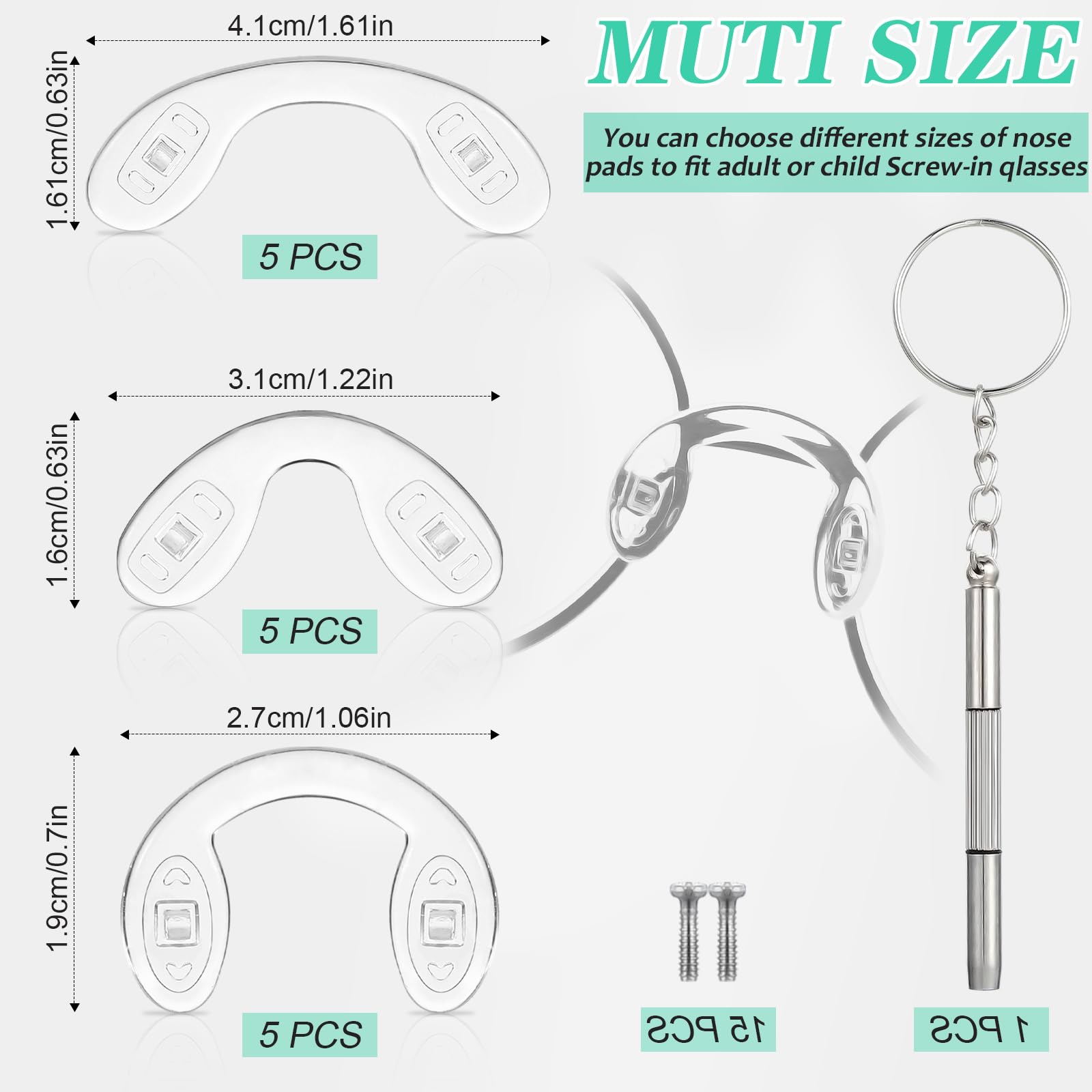 U-shaped eyeglasses nose pads medium size (3.2 cm)