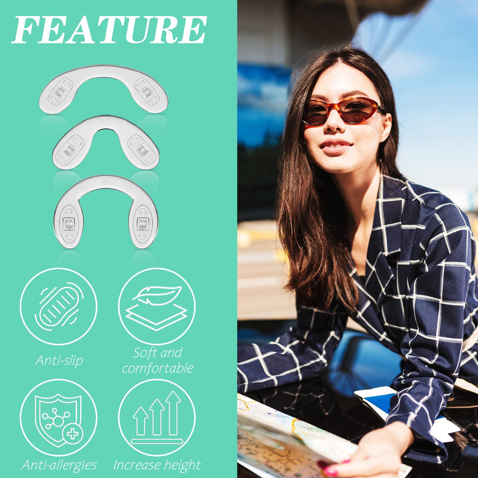 U-shaped eyeglasses nose pads small size (2.7 cm)