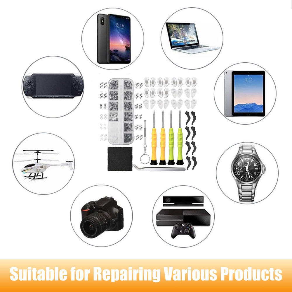 Screw case and accessory set for glasses repair