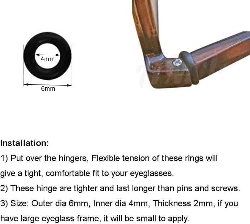 Screwdriver and hinge rings compatible with most eyeglasses and sunglasses