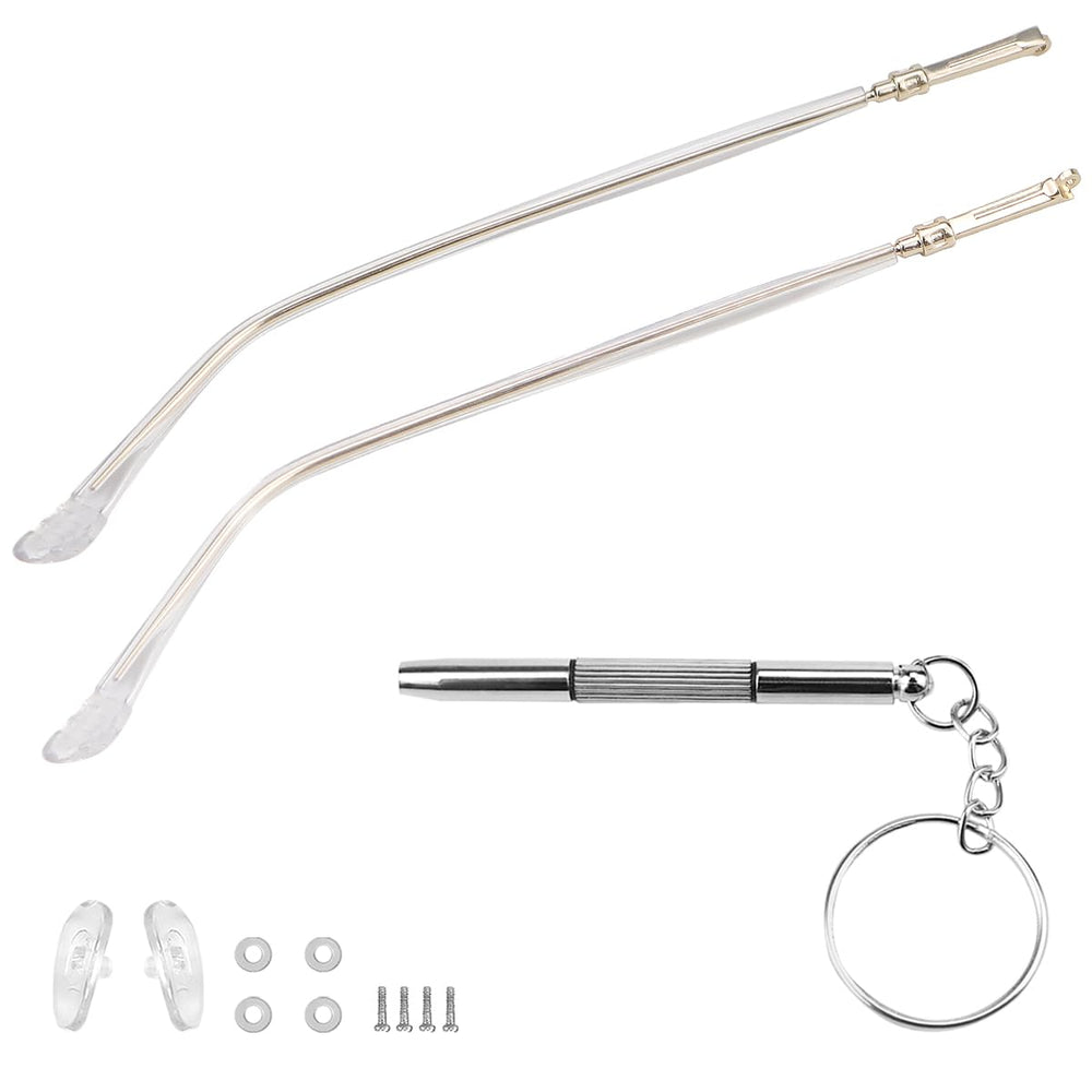 Gold metal glasses replacement arm, side view