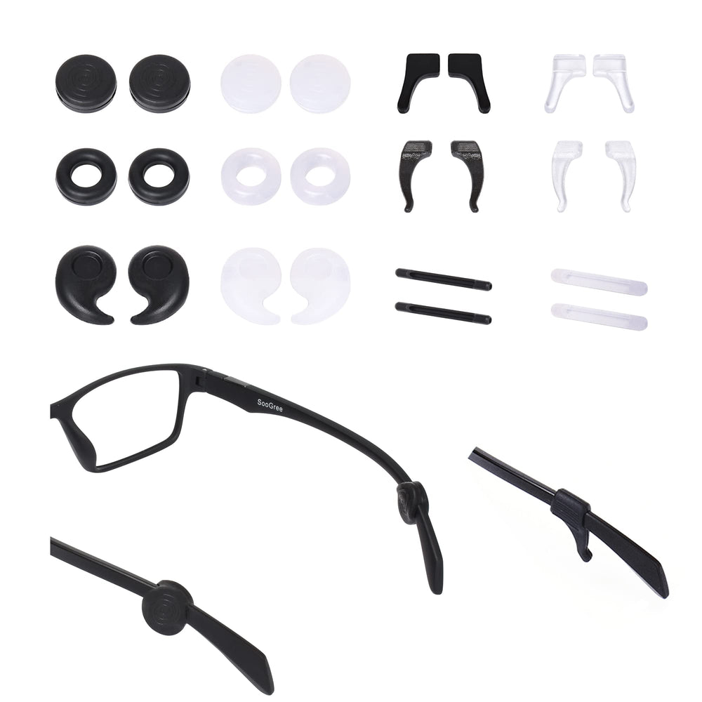 12 pairs of eyeglasses retainers in four styles