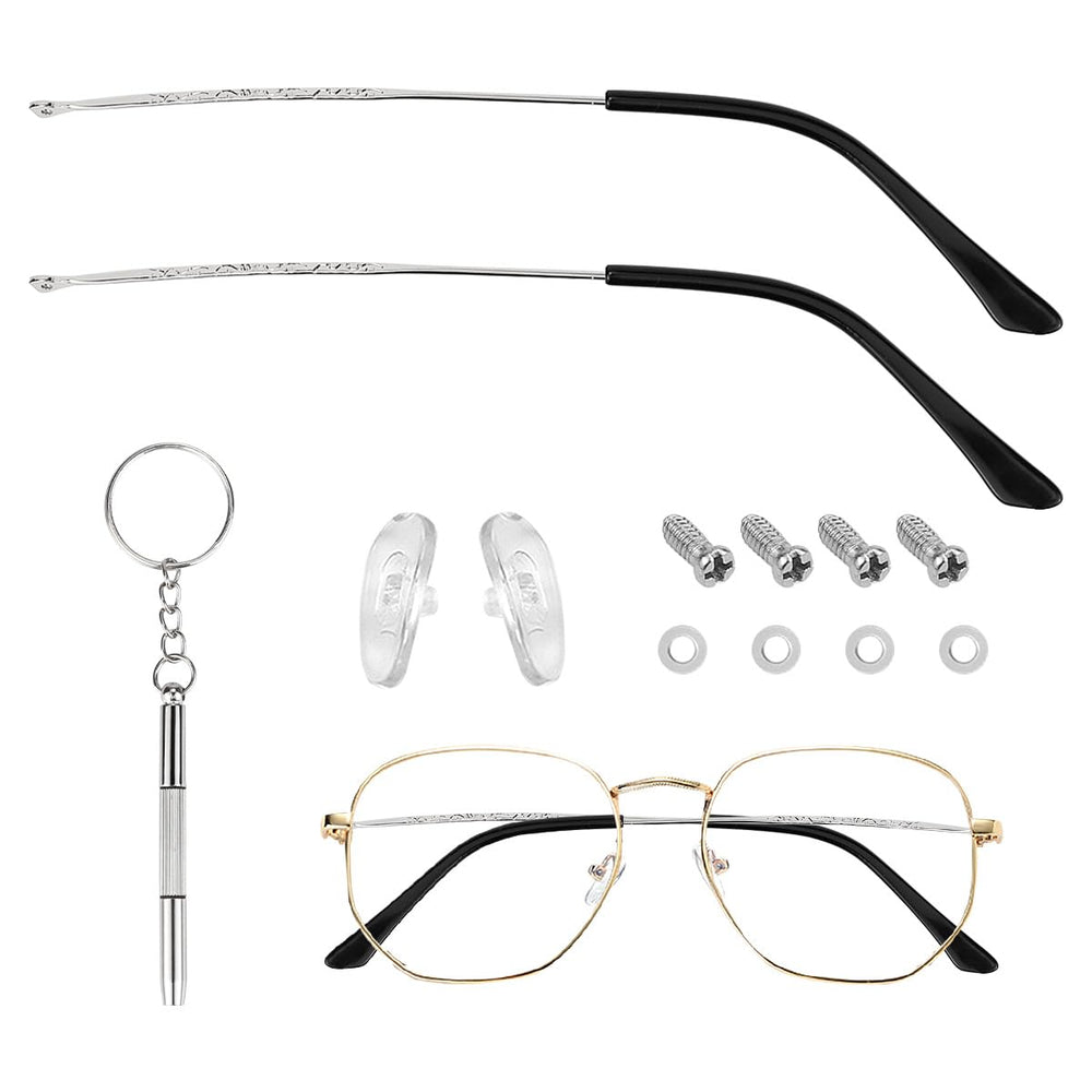 Silver temple replacement arm for eyeglasses