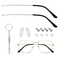 Silver temple replacement arm for eyeglasses