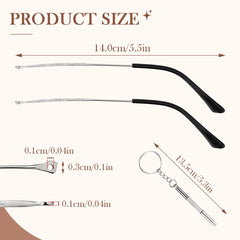 Durable eyeglasses temple accessory in silver