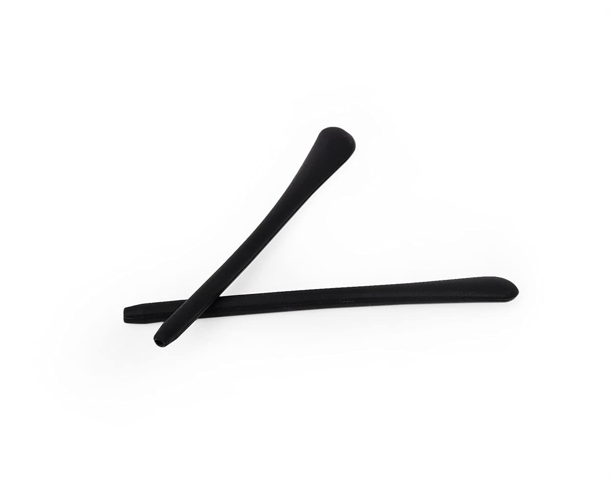Black silicone temple tip replacement for lightweight eyeglasses